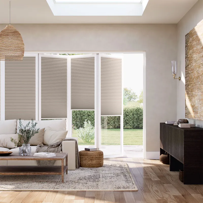 Bifold Clickfit Duoshade Nutmeg Pleated Blind