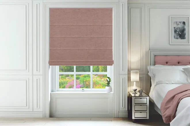 Isola Dusky Pink - Luxury Chenille Roman Blind