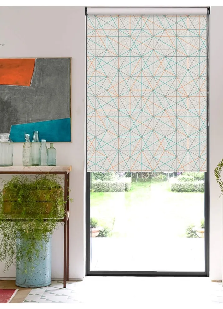Apex Tangerine Geometric Roller Blind
