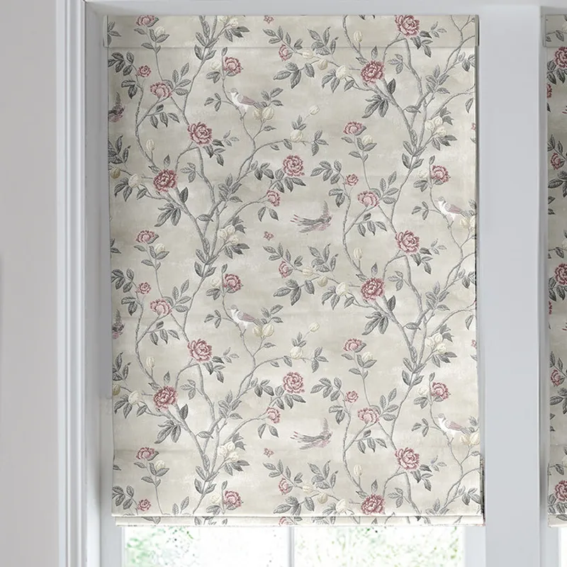 Laura Ashley Eglantine Made To Measure Roman Blind White Sands