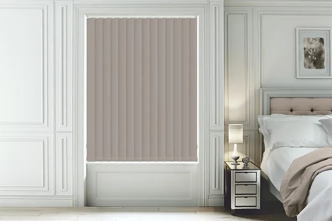 Hannah Taupe - Moisture Resistant Blackout Vertical Blind