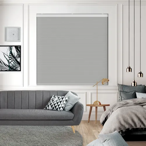 Tenso Ash Grey Blackout Cordless Honeycomb Pleated Blind