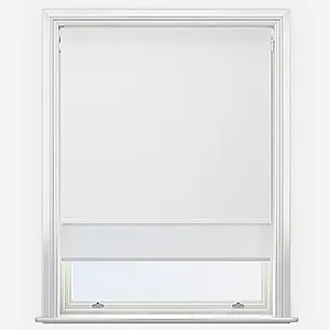 Supreme Blackout Porcelain & Sunvue White Double Roller Blind