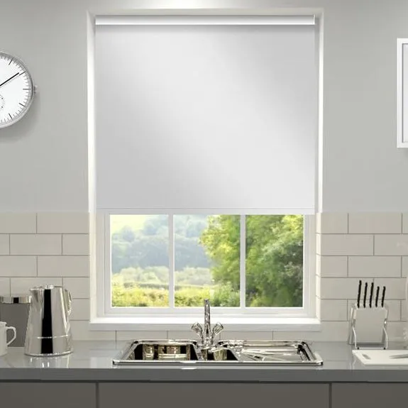 Plain Pvc Made To Measure Blackout Roller Blind White