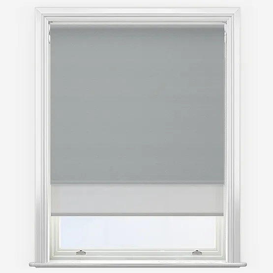 Double Roller Supreme Blackout Storm Grey & Grey Double Roller Blind