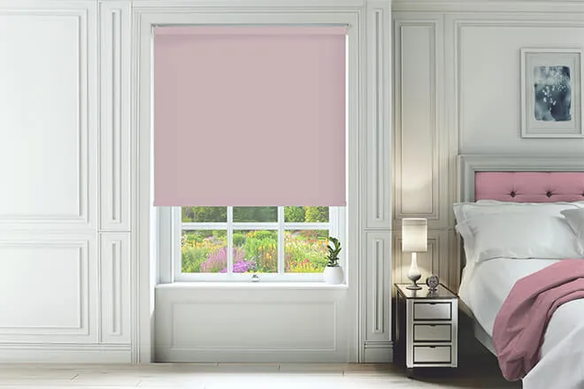 Dakota Dusk Pink - Moisture Resistant Blackout Roller Blind