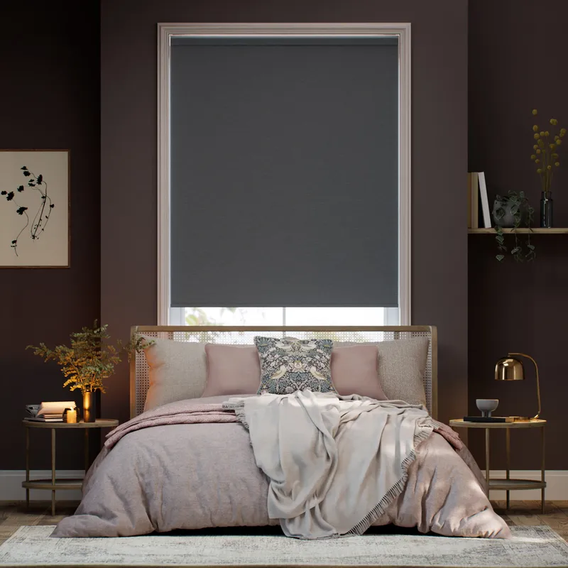 Twist2go Tamlin Blackout Faux Suede Slate Roller Blind