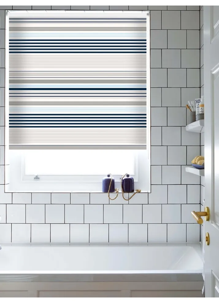 Sailor Stripe Marine Blue Roller Blind