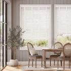 Ice White & White Faux Wood Blind - 50mm Slat