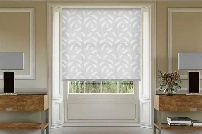 Feather Mid Grey - Patterned Roller Blind
