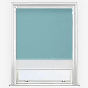 Supreme Blackout Ocean Green & White Double Roller Blind