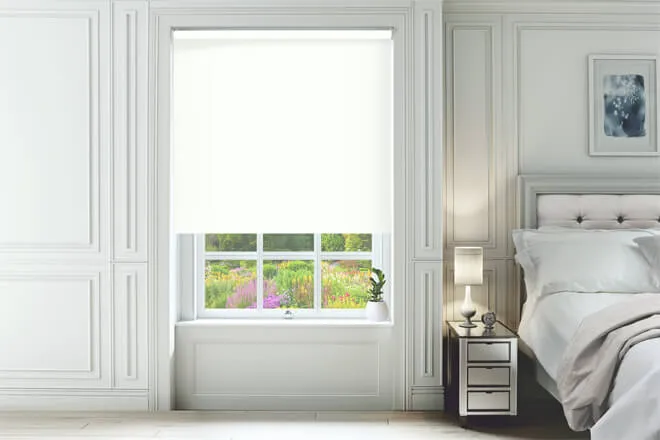 Primero Pure White - Blackout Roller Blind