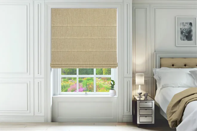 Collodi Sand - Herringbone Woven Roman Blind