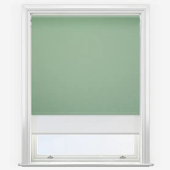 Double Roller Pop Blackout Sage & White Double Roller Blind