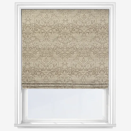 William Morris At Home Strawberry Thief Woven Walnut Roman Blind