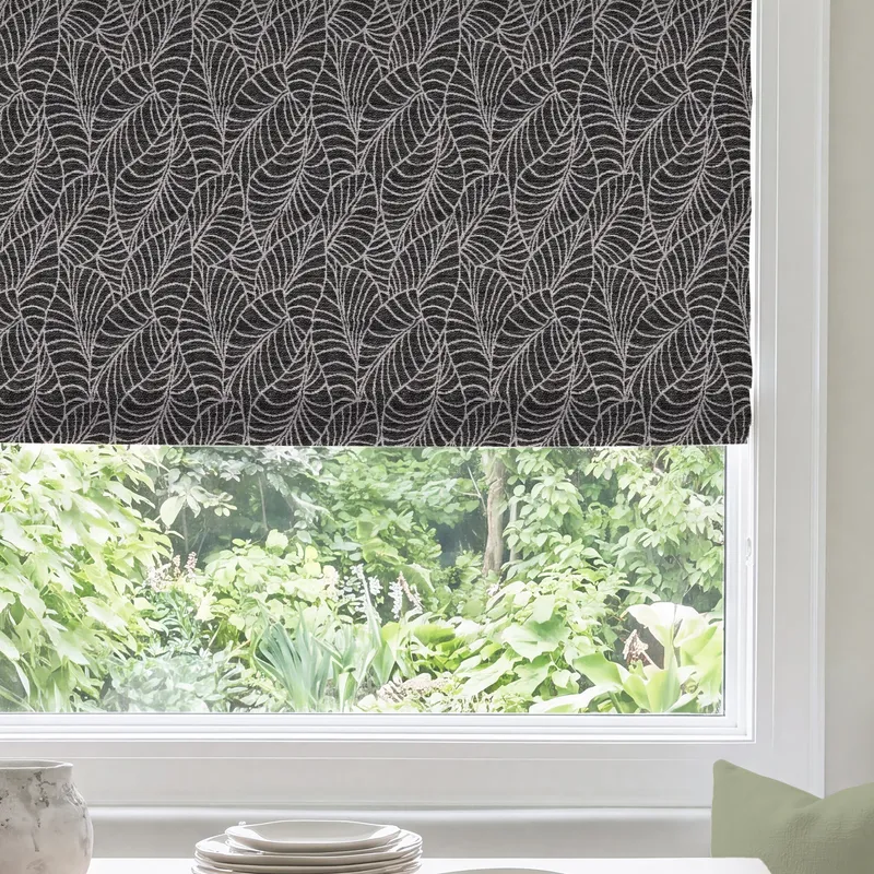 Ante Decor Lille Woven Made To Measure Roman Blind Black