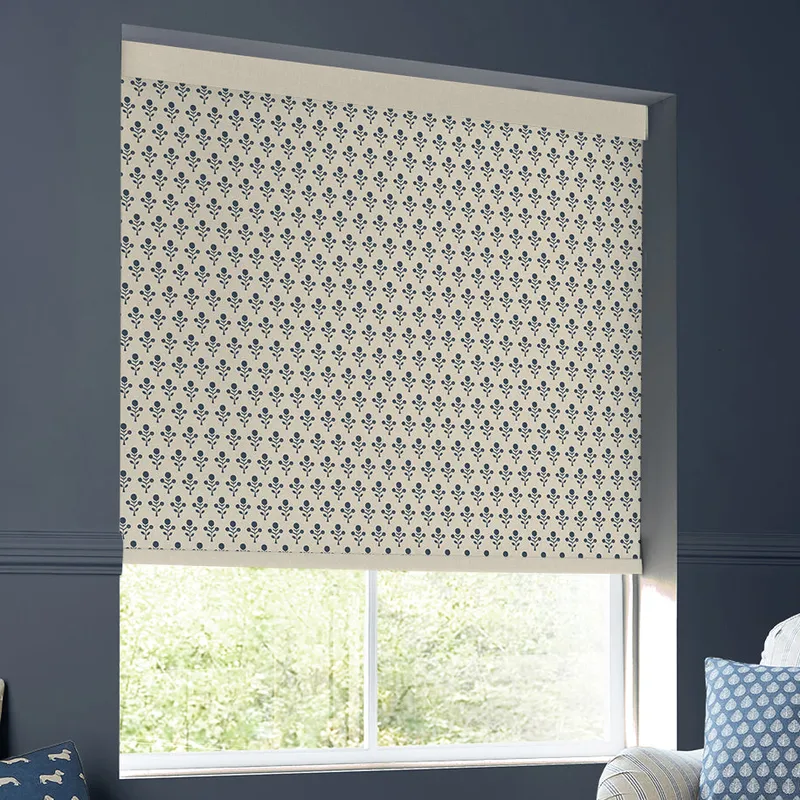 Emily Bond Hawthorn Translucent Made To Measure Roller Blind Indigo