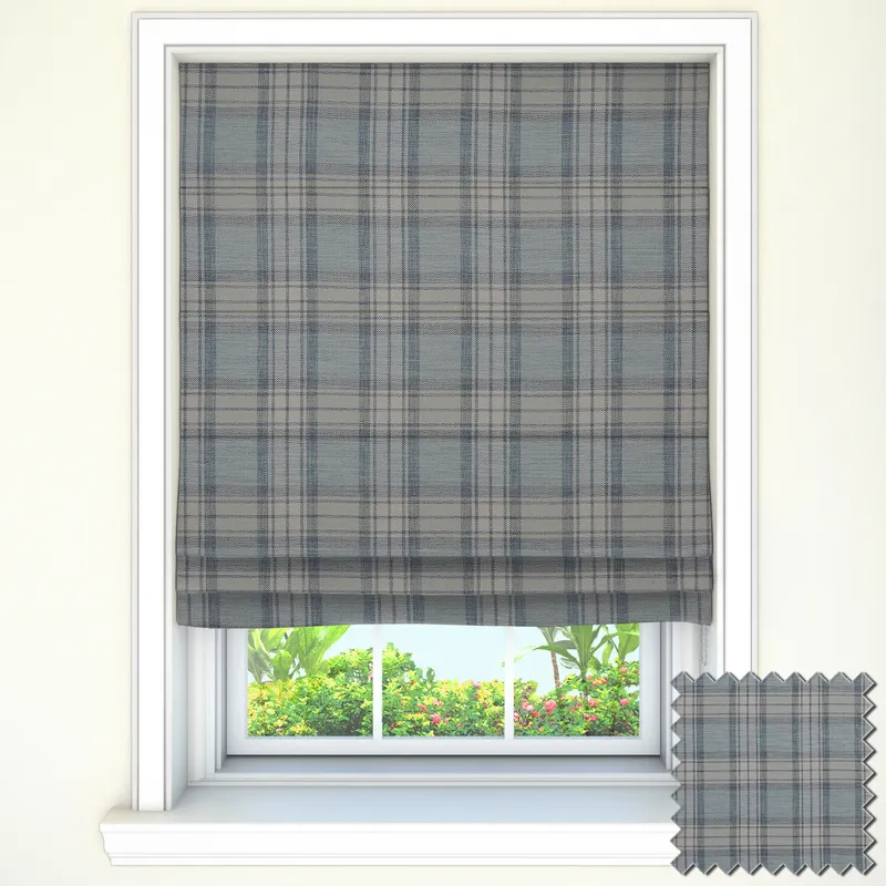 Iliv Shaker Check Wedgewood Roman Blinds