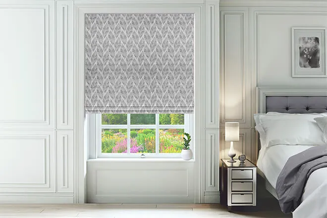 Cornelia Grey - Floral Pattern Roman Blind
