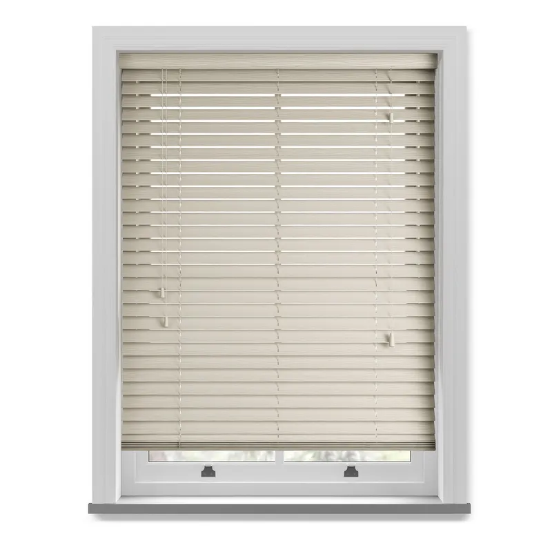 50mm Wood Essence Wooden Venetian Made To Measure Blind Fine Grain Mirage Parchment