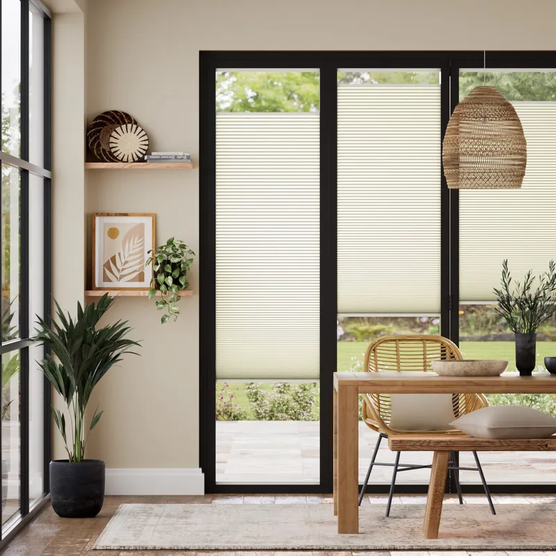 Bifold Adapt Duoluxe Buttermilk Pleated Blind