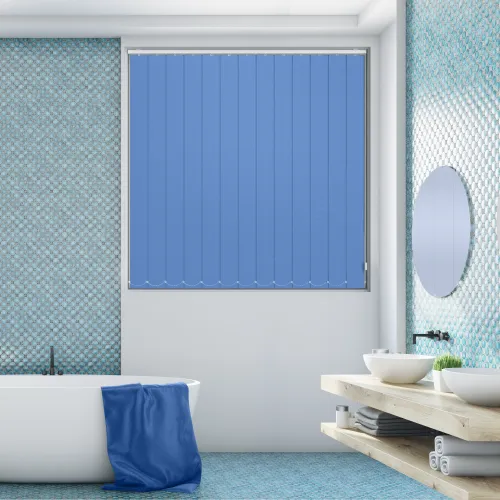 Shower Safe Blue Vertical Blind