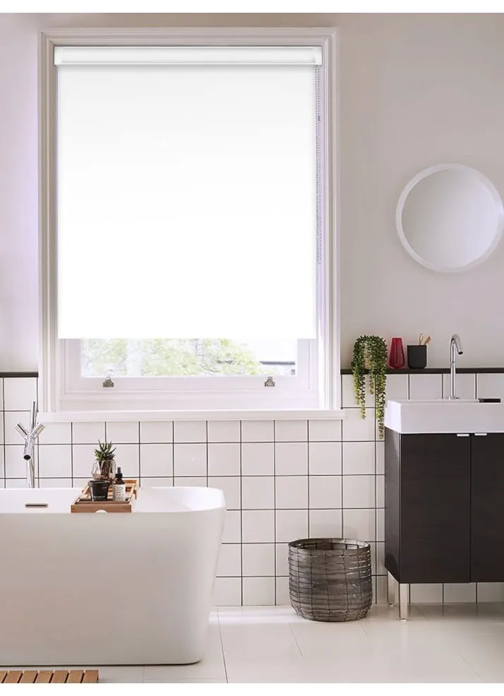 Bright White Blackout Grip Fit® No Drill Roller Blind