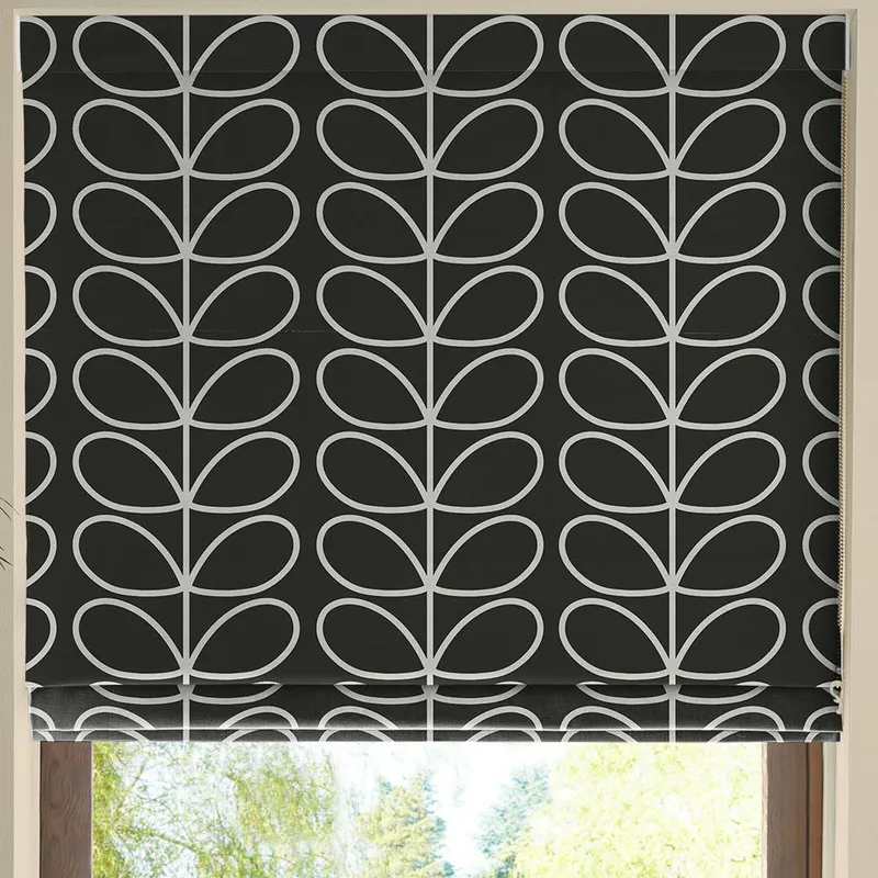 Orla Kiely Jumbo Linear Stem Made To Measure Roman Blind Liquorice