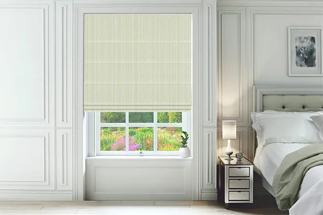 Sophie Allport Stamford Stripe Sage - Designer Roman Blind