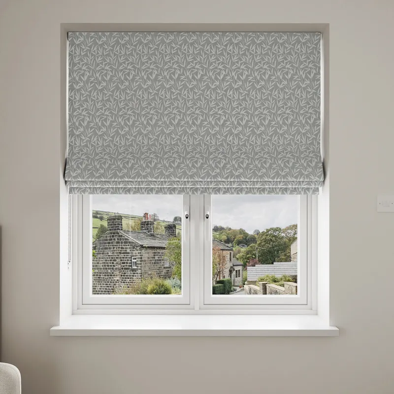 Laura Ashley Willow Leaf Chenille Steel Blinds Uk