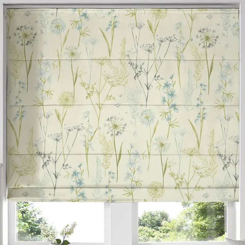 Wild Flower Made To Measure Roman Blind Teal