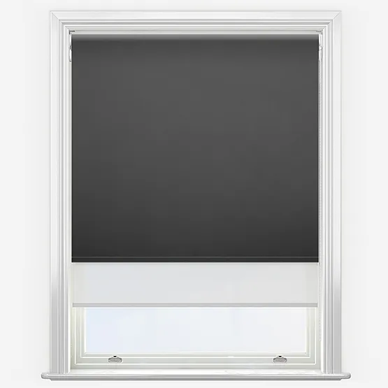 Double Roller Spectrum Blackout Anthracite & White Double Roller Blind