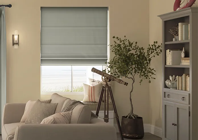 Kyoto Faux Silk Greige - Roman Blind