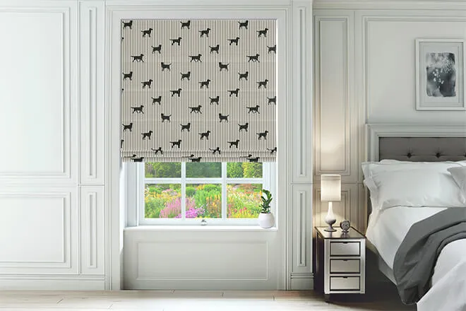 Emily Bond Marley Coal - Designer Roman Blind