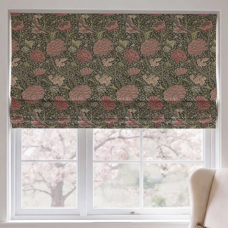 William Morris Cray Made To Measure Roman Blind Raspberry