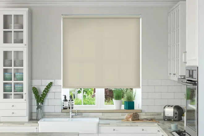 Alpha Beige - Fire Retardant & Moisture Resistant Roller Blind
