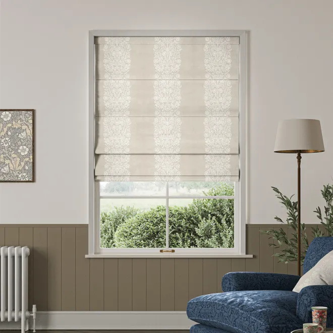 William Morris At Home Blackthorn Woven Stripe Linen - Designer Roman Blind