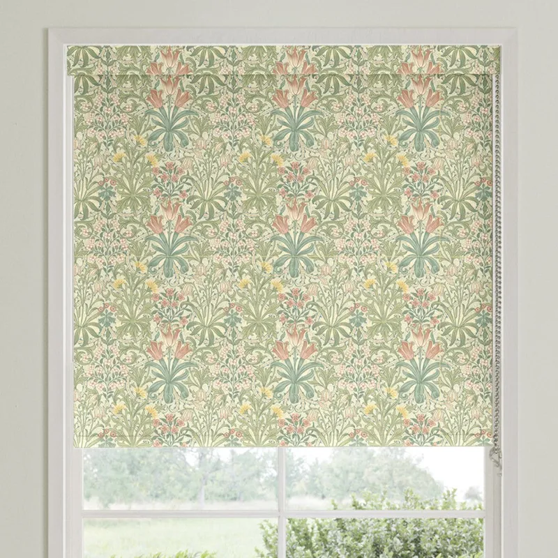 William Morris Woodland Weeds Translucent Made To Measure Roller Blind Apple