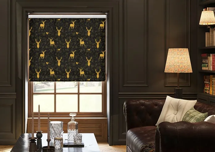 Highland Stags Gold - Roller Blind