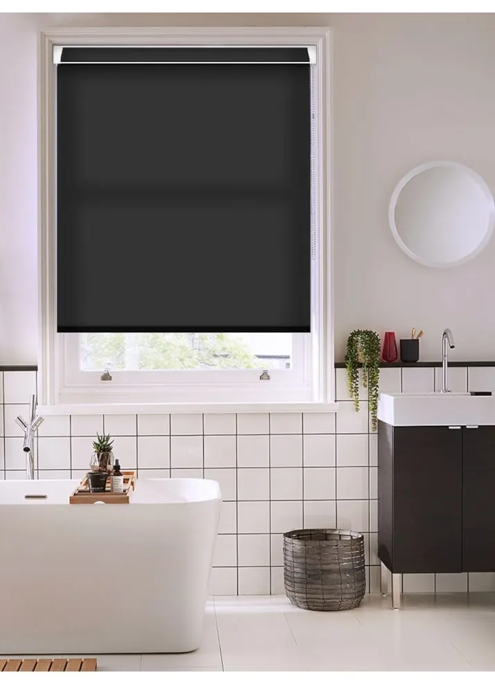 Deep Black Daylight Grip Fit® No Drill Roller Blind