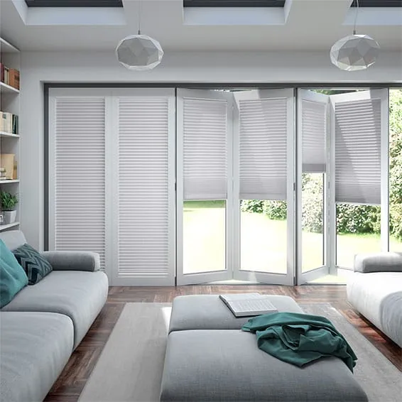 Bifold Clickfit Palest Grey Pleated Blind