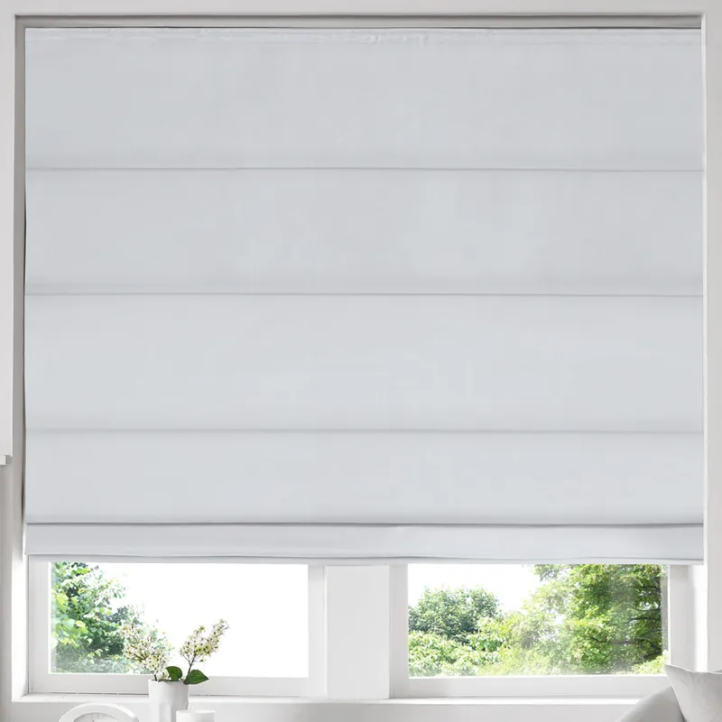 Cotton Panama Made To Measure Roman Blind White