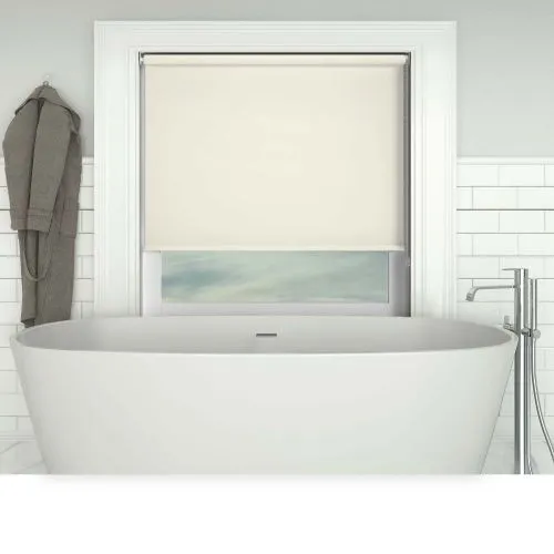 Shower Safe Butter Cream Roller Blind