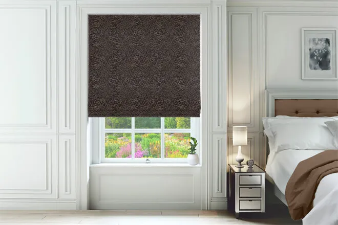 Carpenter Rich Brown - Patterned Roman Blind