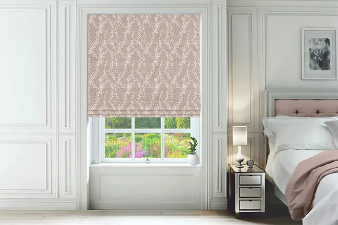 Carlisle Pink - Floral Roman Blind
