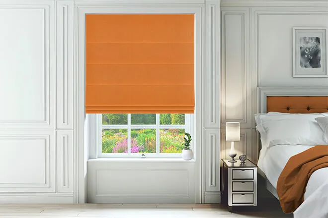 Tuscan Orange - Woven Roman Blind