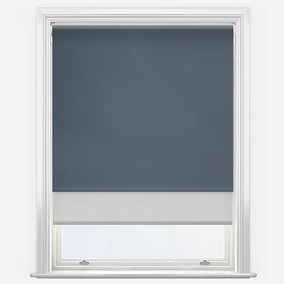 Double Roller Fusion Blackout Midnight Blue & Grey Double Roller Blind