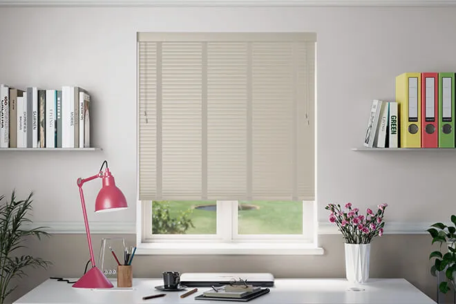Millennium Matt Beige - 50mm Aluminium Venetian Blinds With Dove Tapes