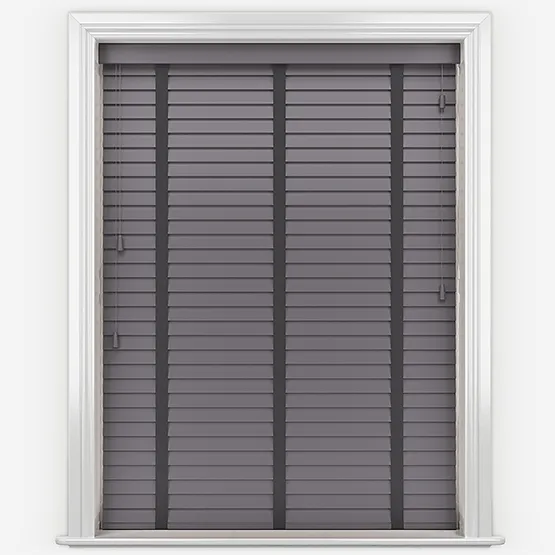 Prime Timberlux Prime Storm With Anthracite Tapes Wooden Venetian Blinds