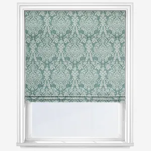 Classic Damask Teal Roman Blind